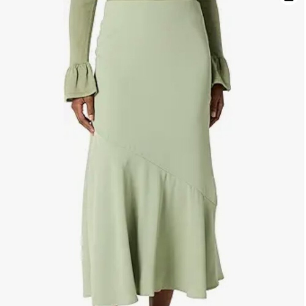 The Drop Flowy Light Green Maxi Skirt Size 4X (28-30)